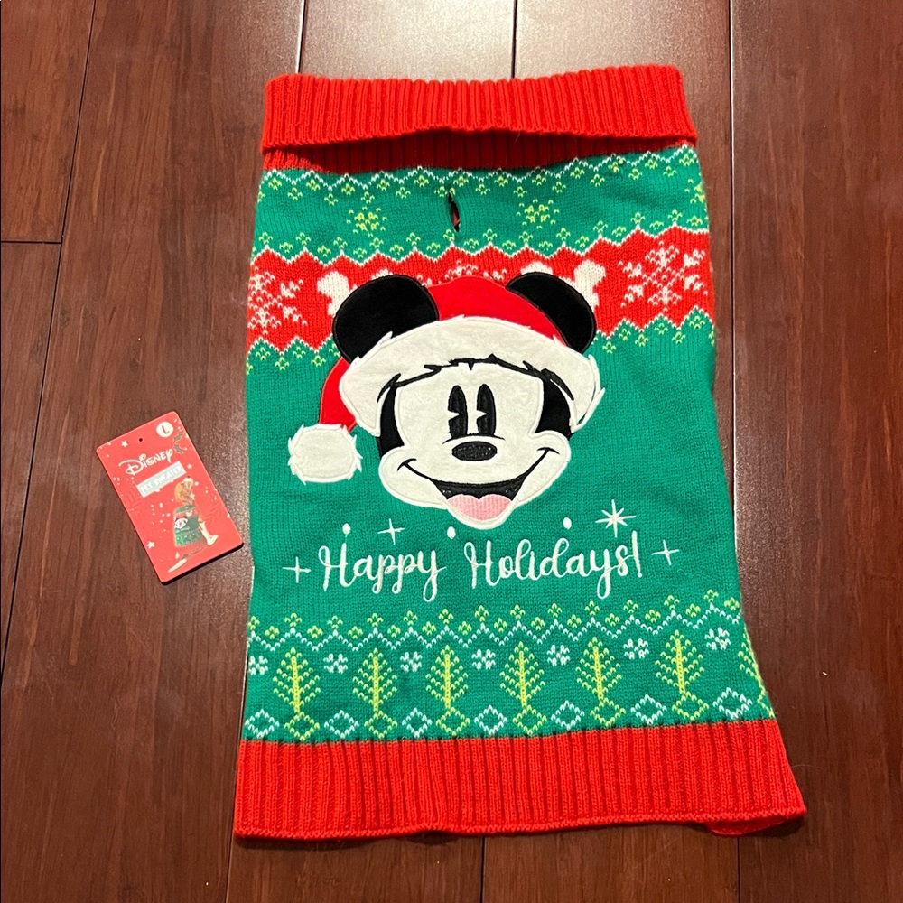 Disney Mickey Mouse Happy Holidays Pet Sweater